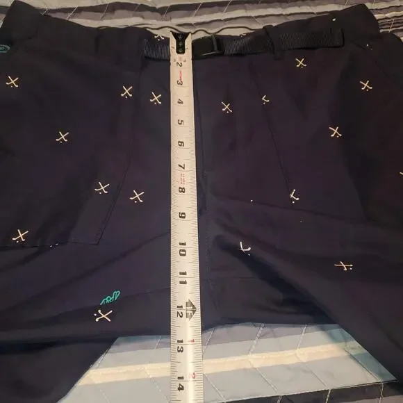 Nike Flex Charm Novelty Golf Print Dri-Fit Slim Shorts Blue 34 Belted CQ4877-451 - Picture 8 of 12